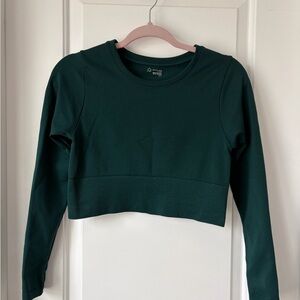 Aerie Offline Sidewalk Seamless Long-Sleeve Top in Dark Green
